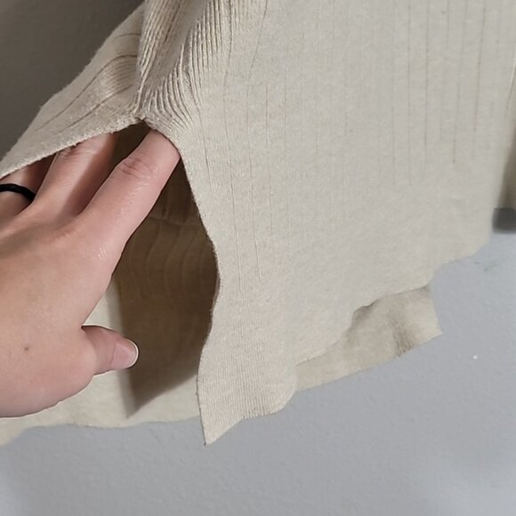 Lulus Ribbed Knit Cardigan Size L Cream Ivory Pockets Chunky Knit Coastal Lagen - Picture 11 of 13